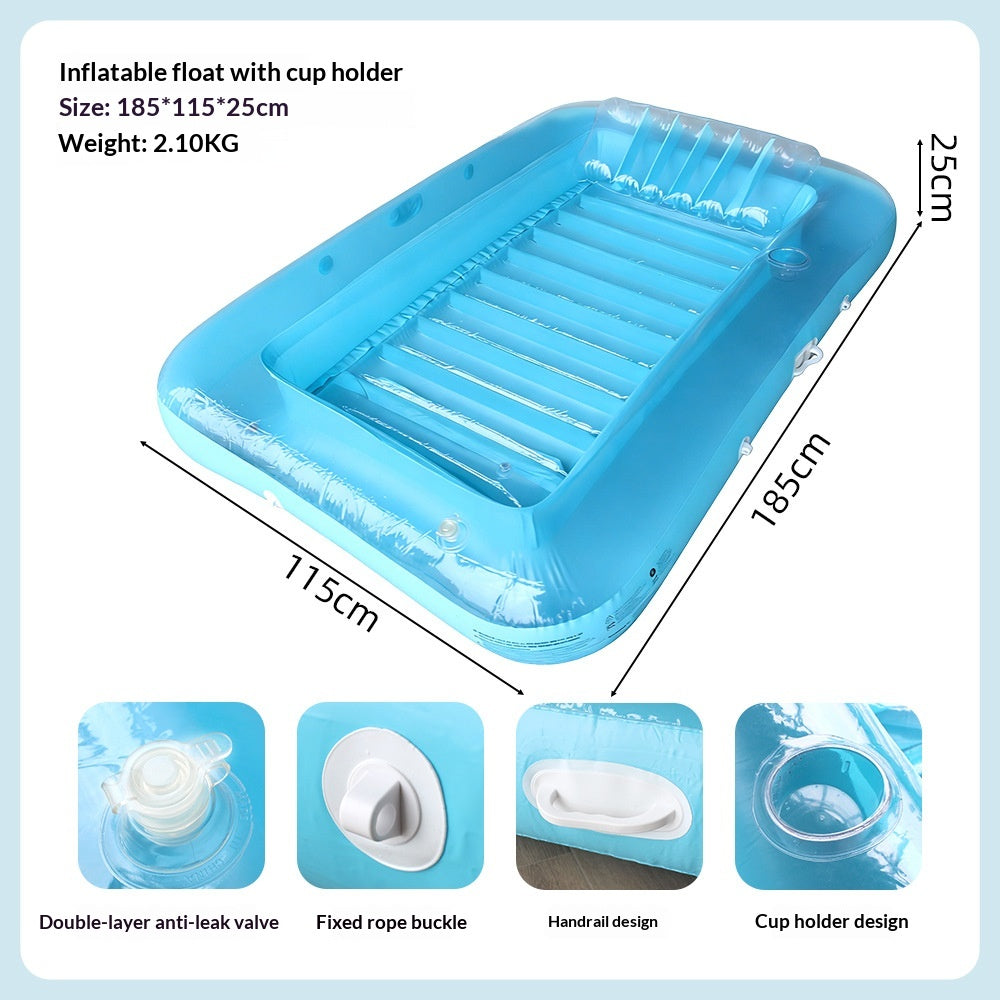 Raft flottant double gonflable avec oreiller