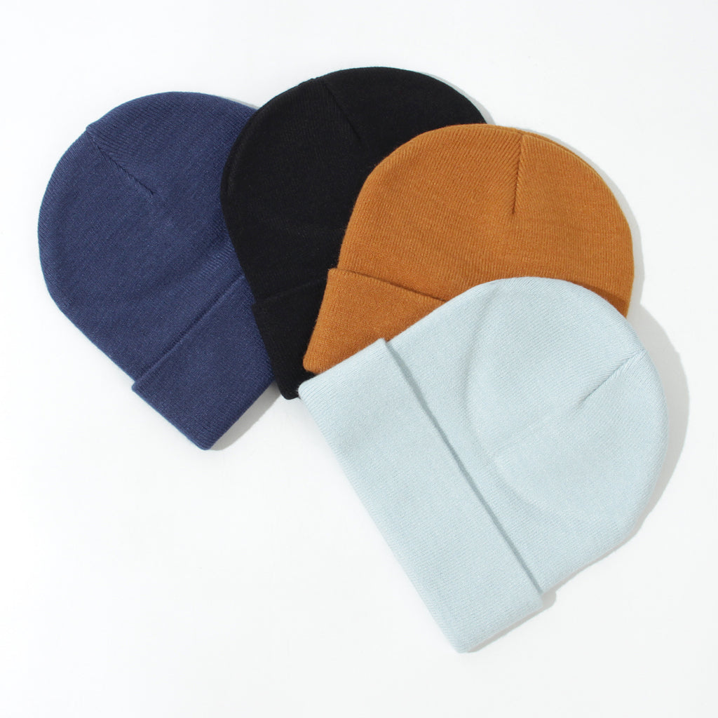 Gants de chapeau tricoté pour bébé en couleur unique