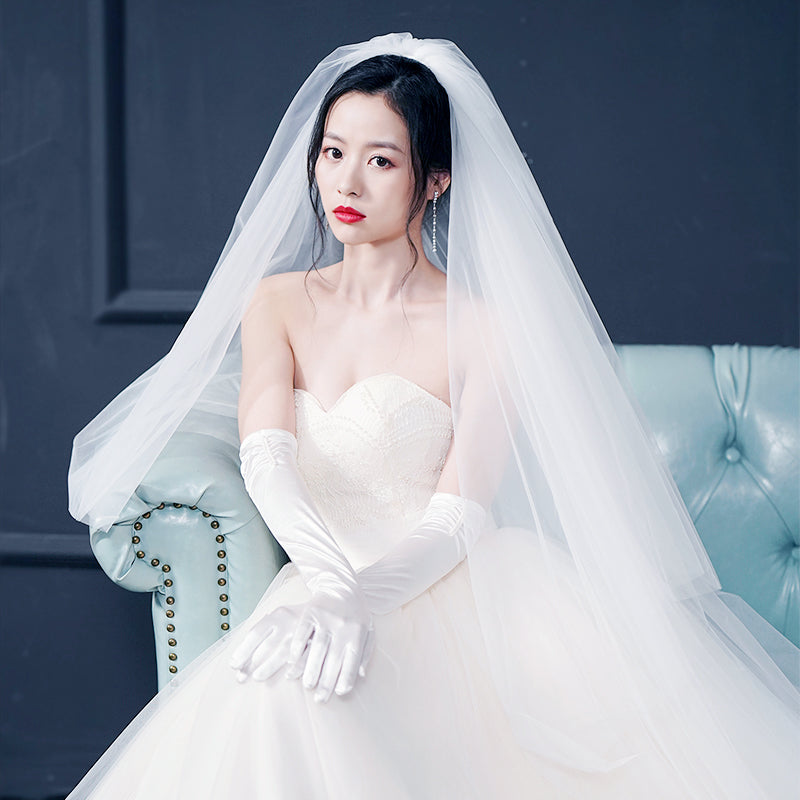 Robe de mariée Long Tail Luxury Super Fée Veil de mariage