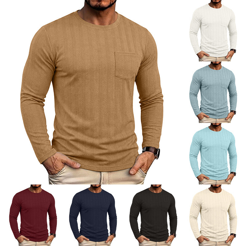 Manches longues Homme Col d'équipage Jacquard Pull à mailles