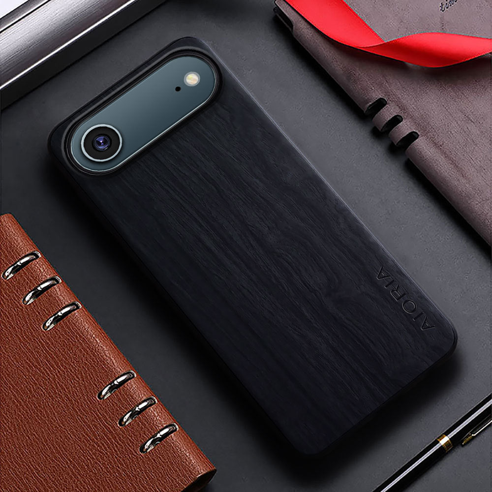 Étui téléphonique à grain de bois, minimaliste