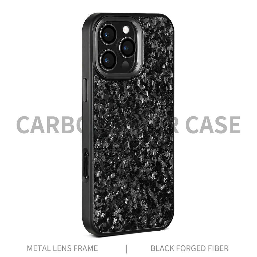 Boîtier de téléphone en métal noir forgé fibre de carbone