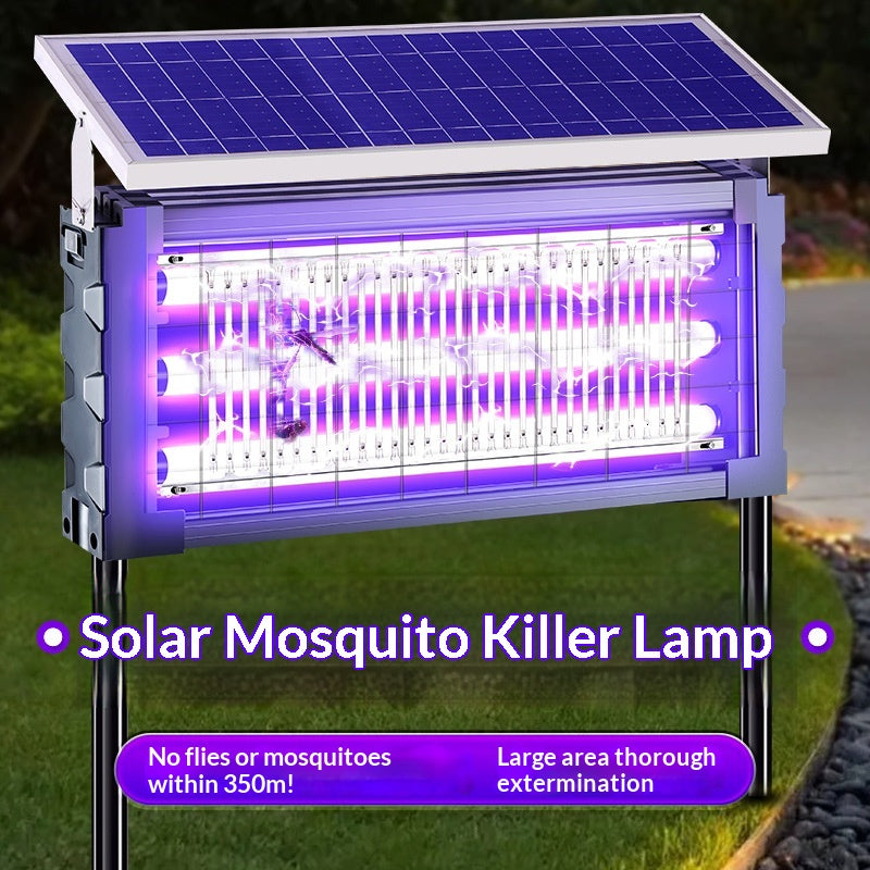 Solar-powered outdoor mosquito lamp