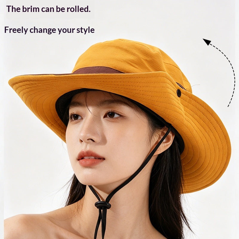 Chapeau à seau large en forme de soleil prêt à la queue de cheval