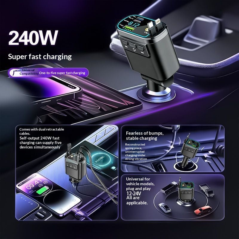 Chargeur Bluetooth Bluetooth 240W avec câble rétractable