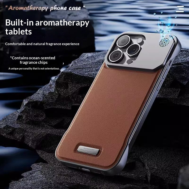 Boîtier de téléphone sans lunette métallique Aromathérapie magnétique