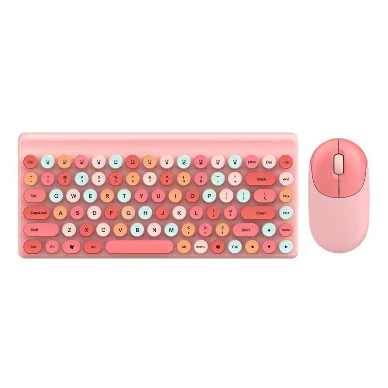Compact, Mini sans fil portable coloré Retro Polka-Dot Key-Mouse Combo