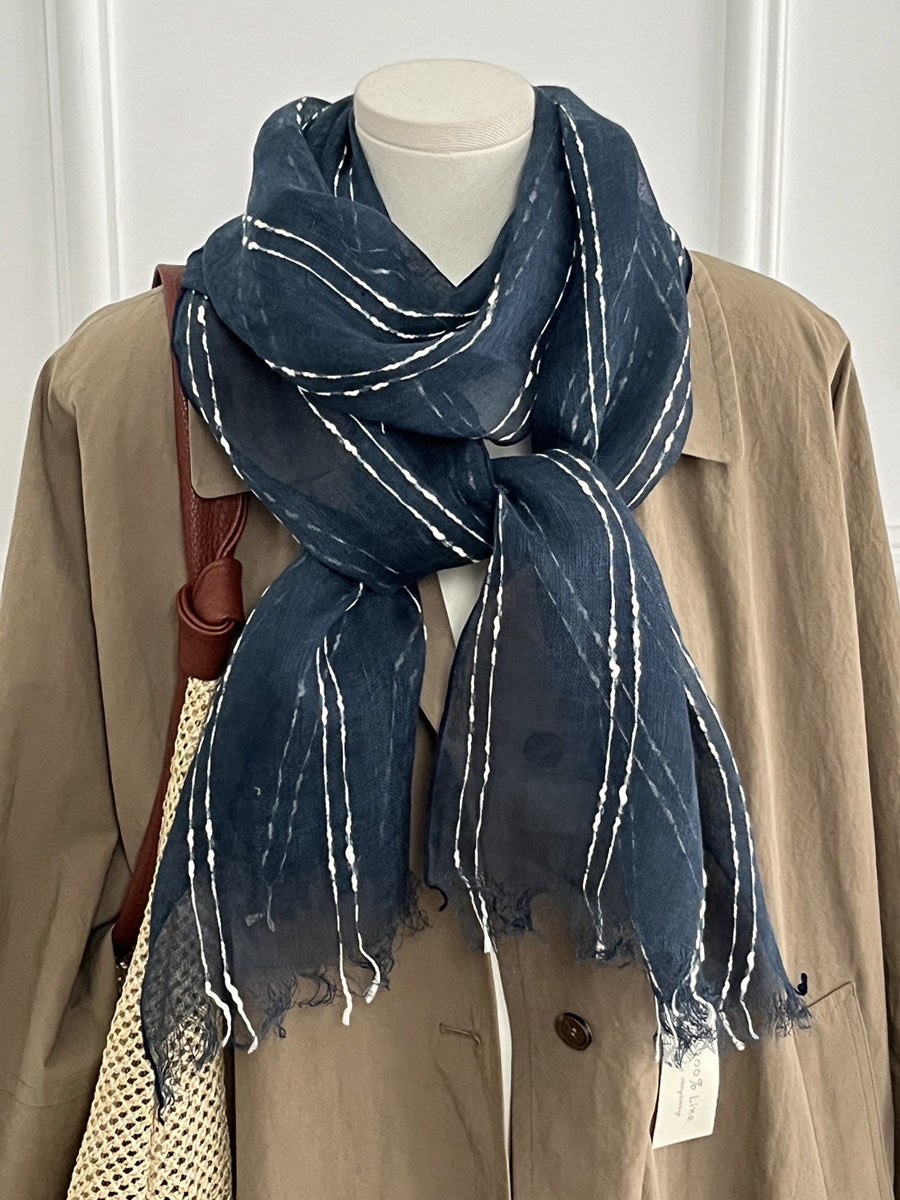 Women's Long Striped Scarf Shawl