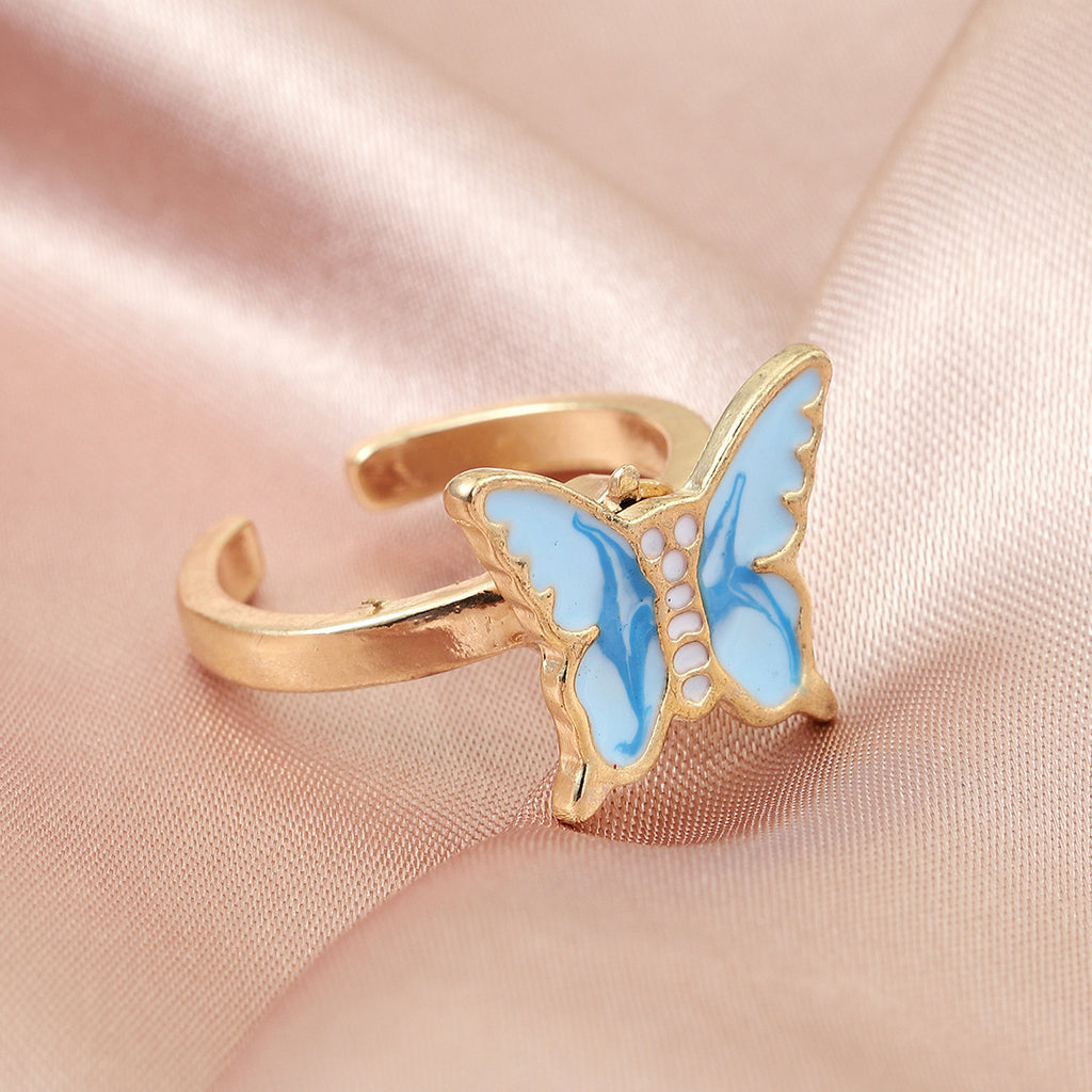 La mode La même douce bague tournante papillon