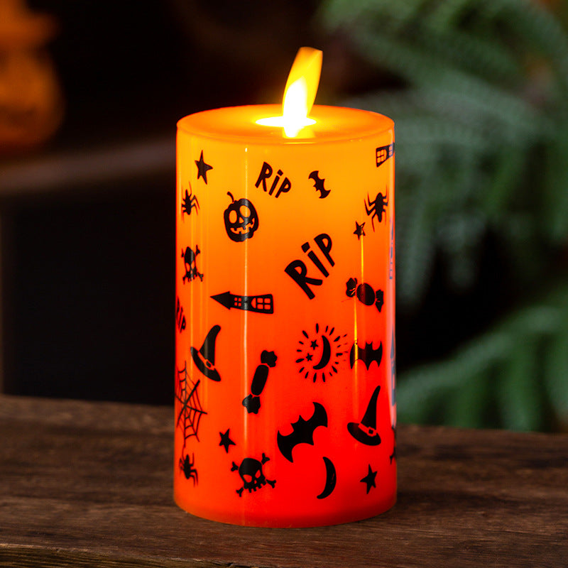 Bougie électronique LED lumières Halloween Souris de citrouille Spider Ambiance Décoration Props Si