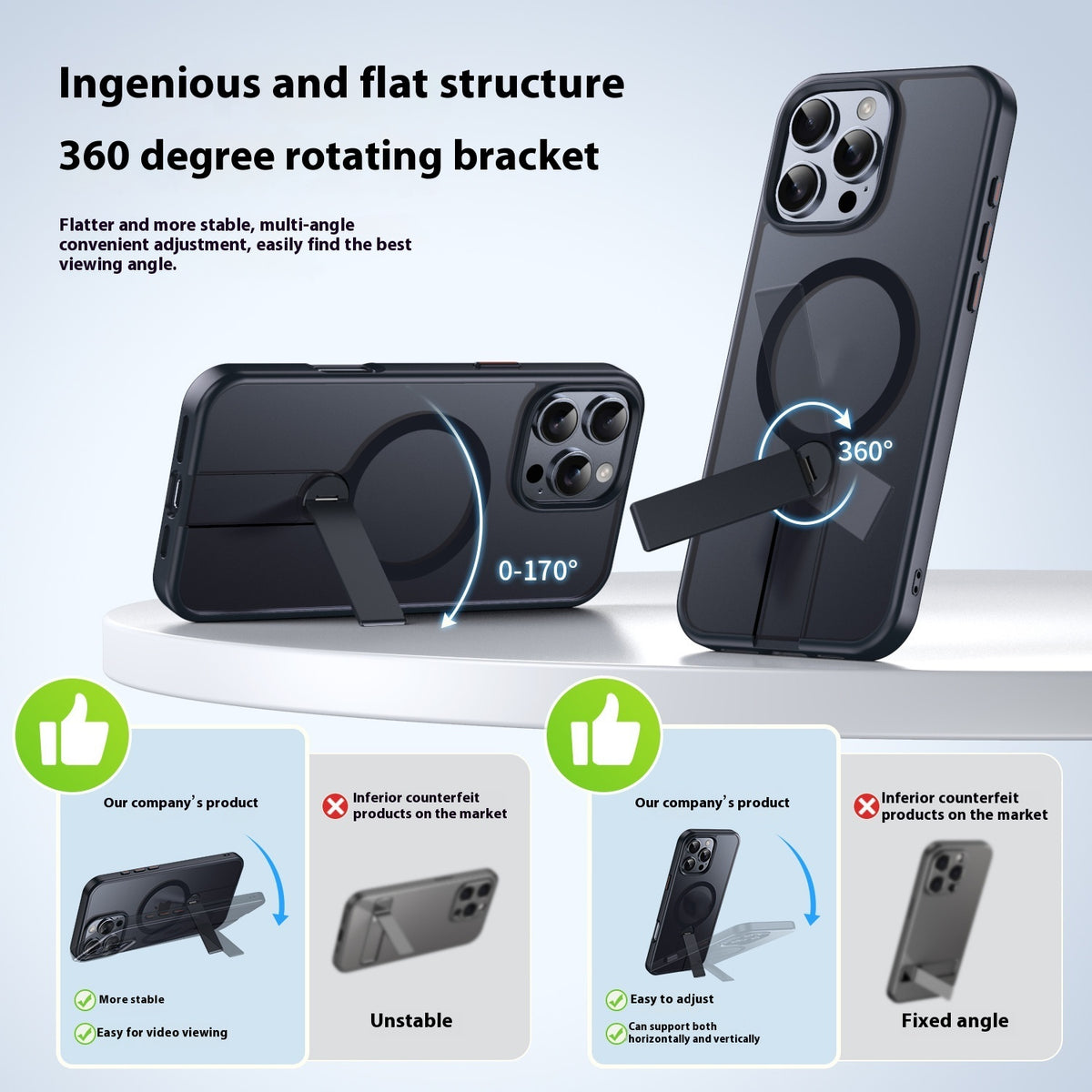 16Promax Magnetic Wireless Charger Hidden Bracket Phone Case