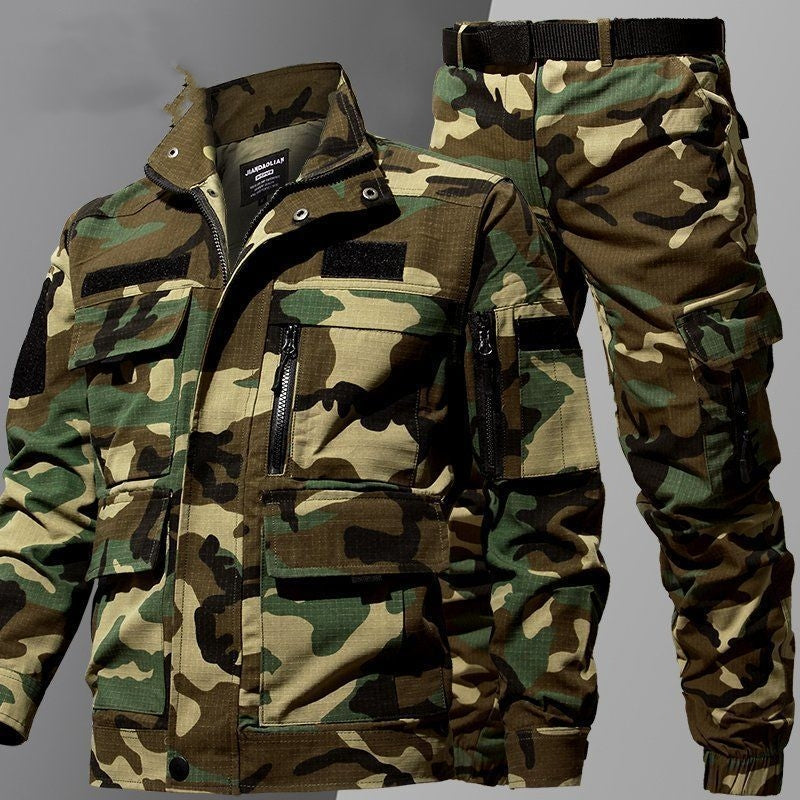 Vêtements Camouflage homme automne et costume d'hiver T-shirt de fitness résistant à la déchirure