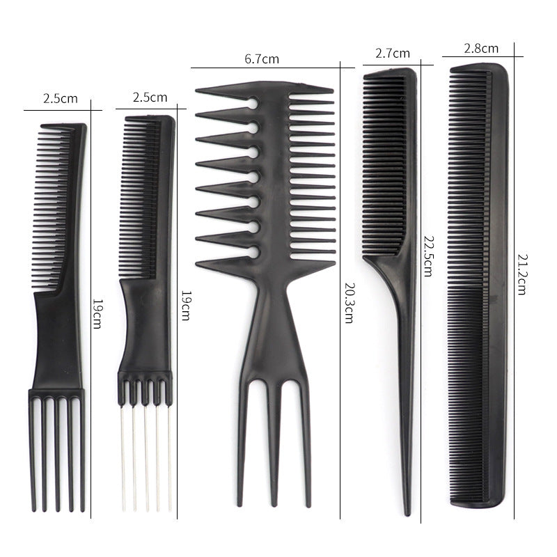 Ensemble de 10 pièces Peigne de coiffure costume Barber Shop Peigne de maquillage pour salon de coiffure