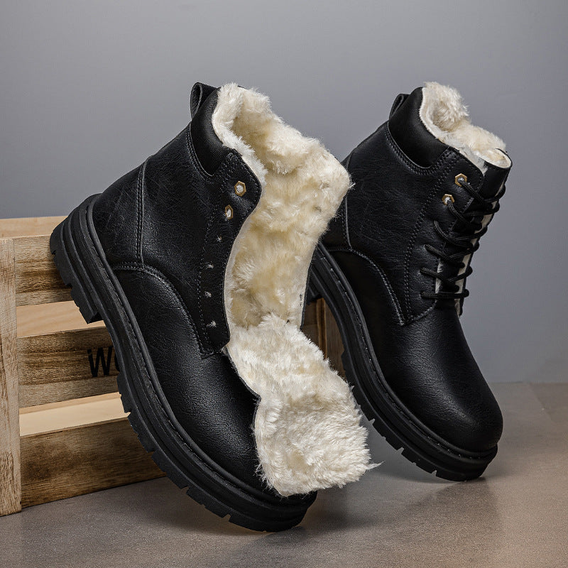 Hommes Chaud hiver Western Bottes de cowboy avec une grosse semelle dans un style rétro