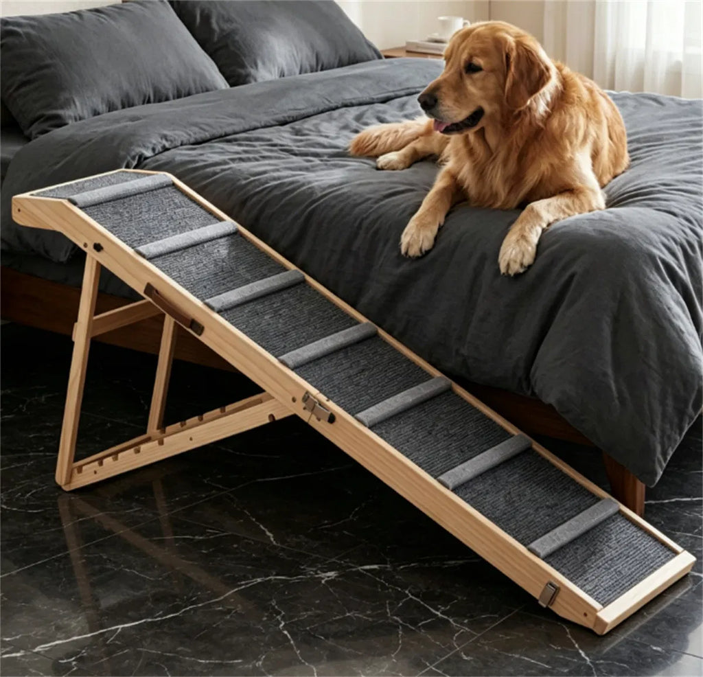 Rampe pliable réglable de 6 niveaux pour animaux de compagnie