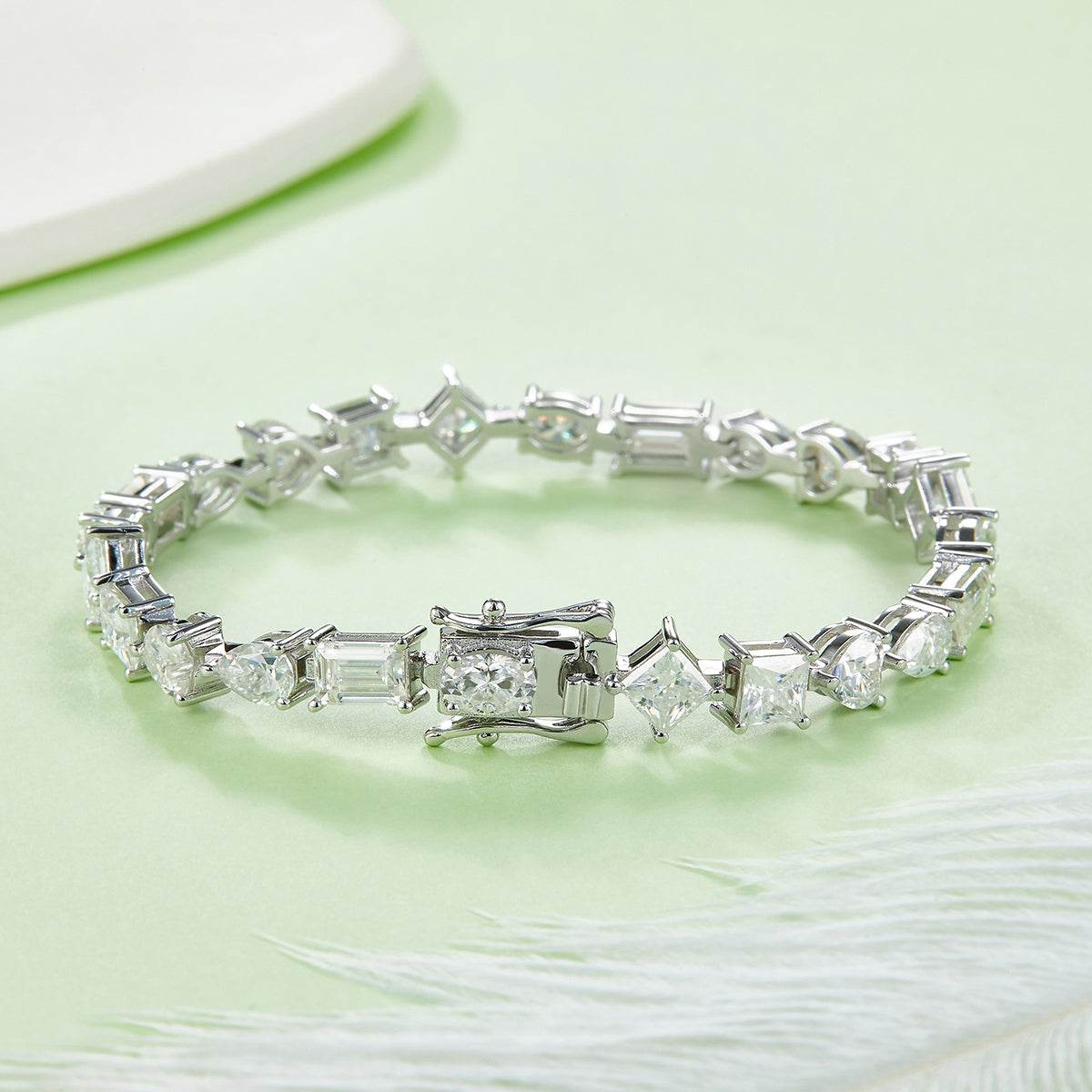 S925 Argent Sterling Coupe Mixte Moissanite Bracelet de Tennis D Couleur VVS1 GRA certifié 16-18