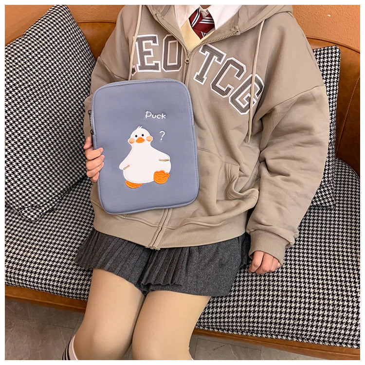 Cartoon mignon Duck Broderie Ins Niche Design Tablet Case