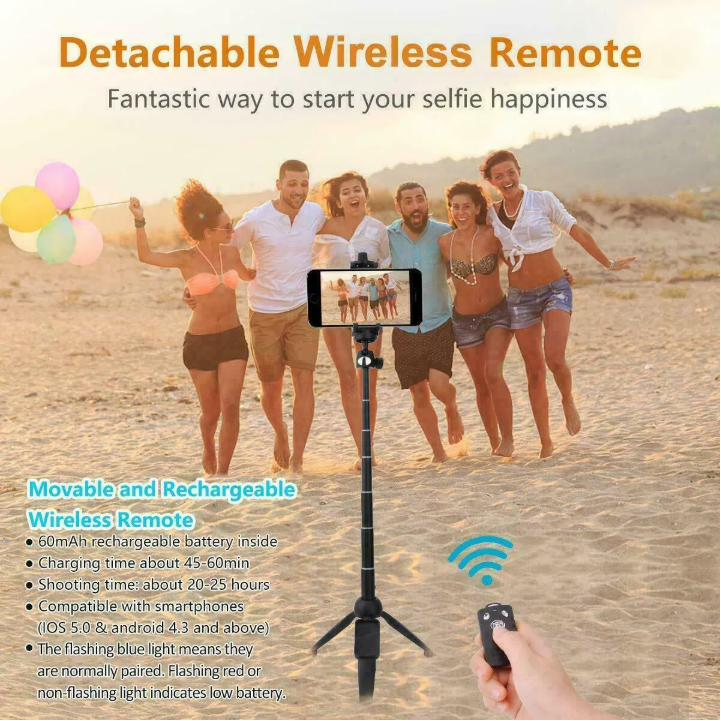 Selfie Stick Tripod 40 Bluetooth Remote Portable for iPhone and Android Phones