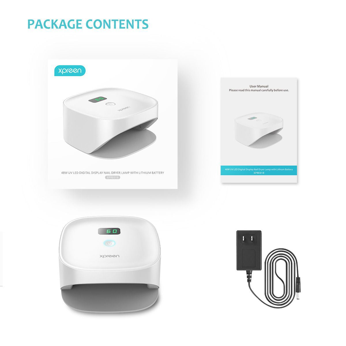 Machine de photothérapie sans fil pour recharger les ongles