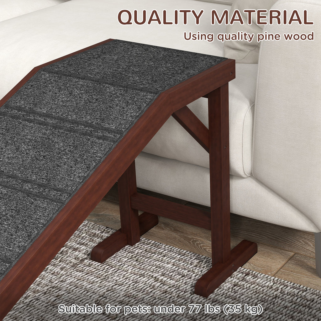 Ramp pour chiens avec tapis antidérapant et plate-forme supérieure