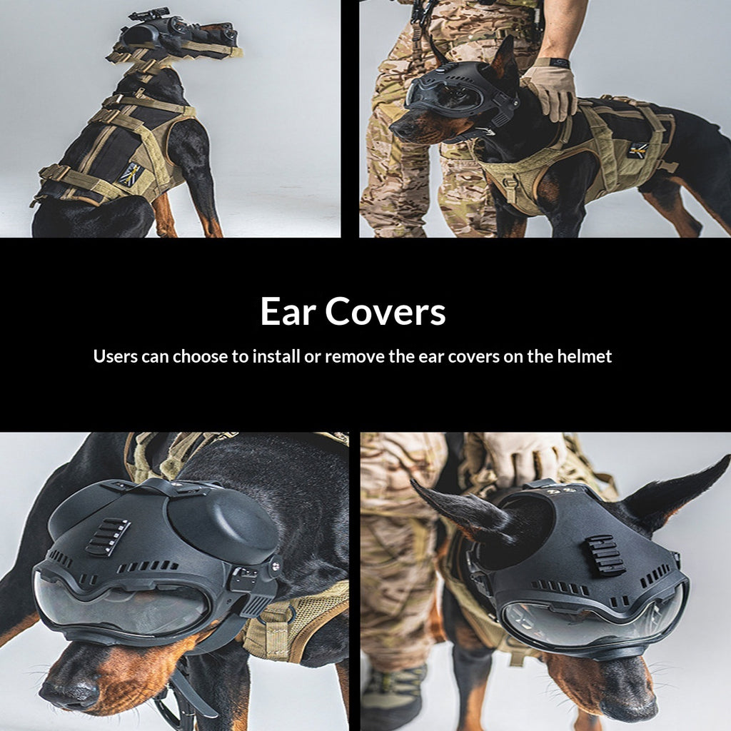 K9 Tactical Canine Head Masque d'entraînement Gants Protection Visage Bouclier