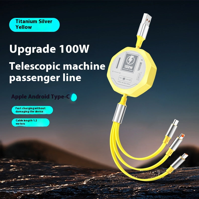 Câble de données à charge rapide télescopique trois en un