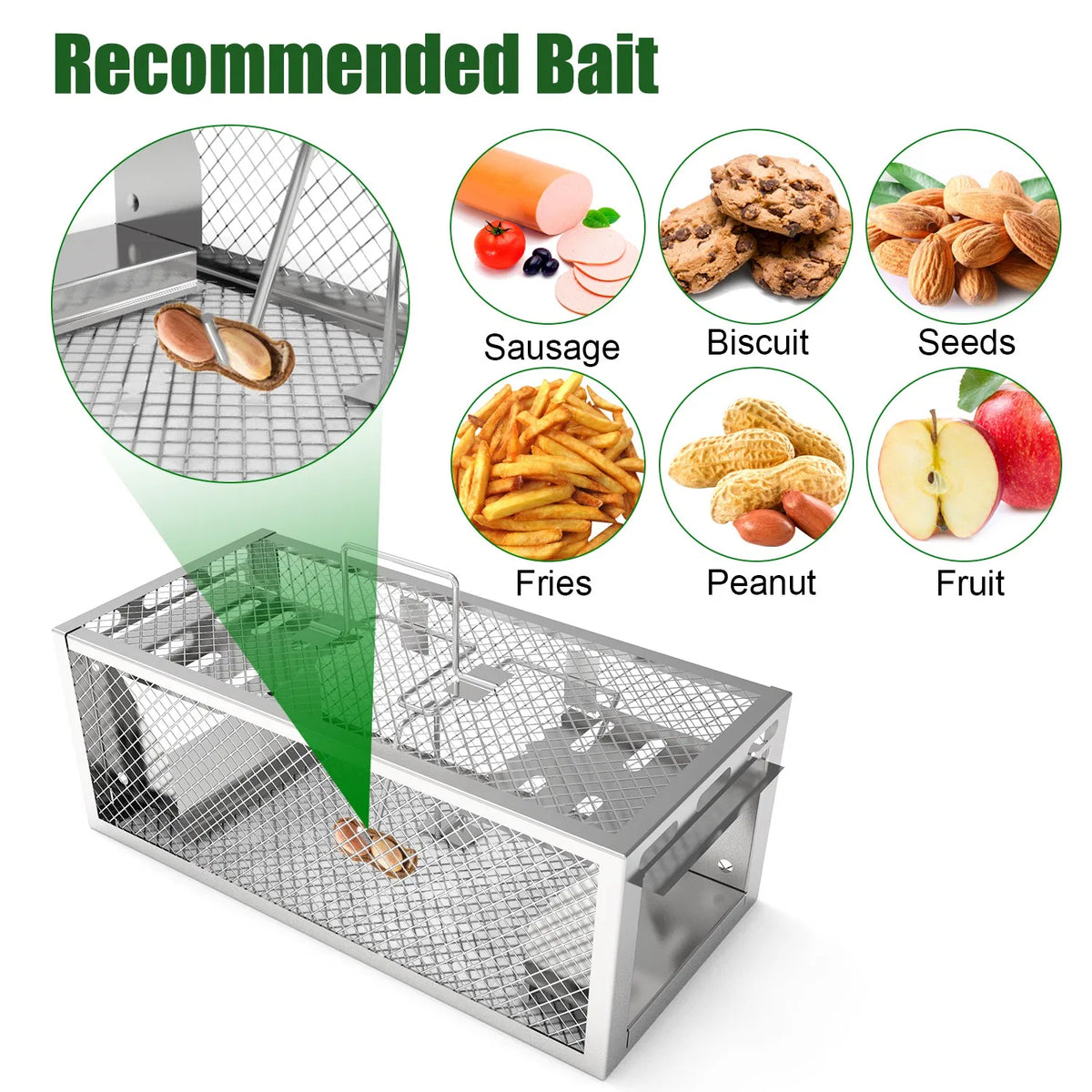 2Pcs Humane Mouse Trap Cage - Dual-Door Design pour la capture continue