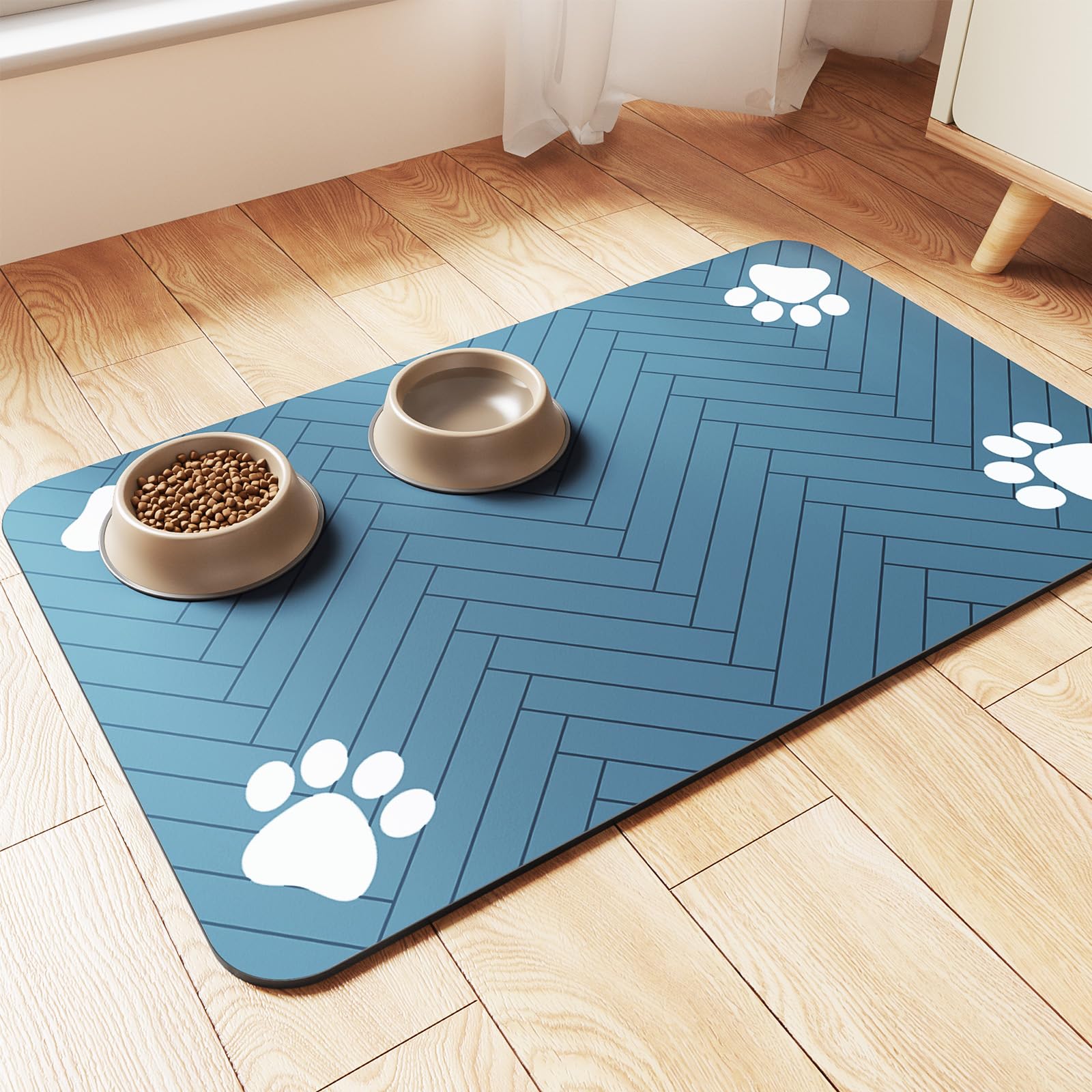 Nourriture pour animaux de compagnie Mat-Absorbent Pet Placemat pour la nourriture et le bol d'eau