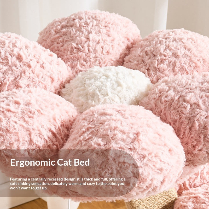 Arbre de chat compact et peu encombrant avec un nid cozy et un scratching durable en forme de champignons P