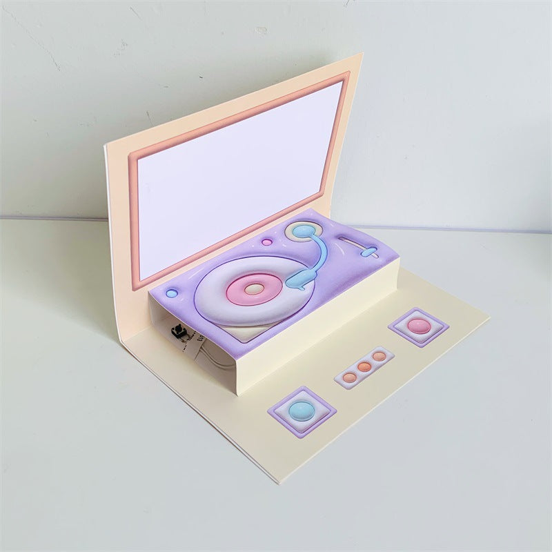 Phonograph cadeau d'anniversaire Cartes de voeux stéréoscopiques créatives