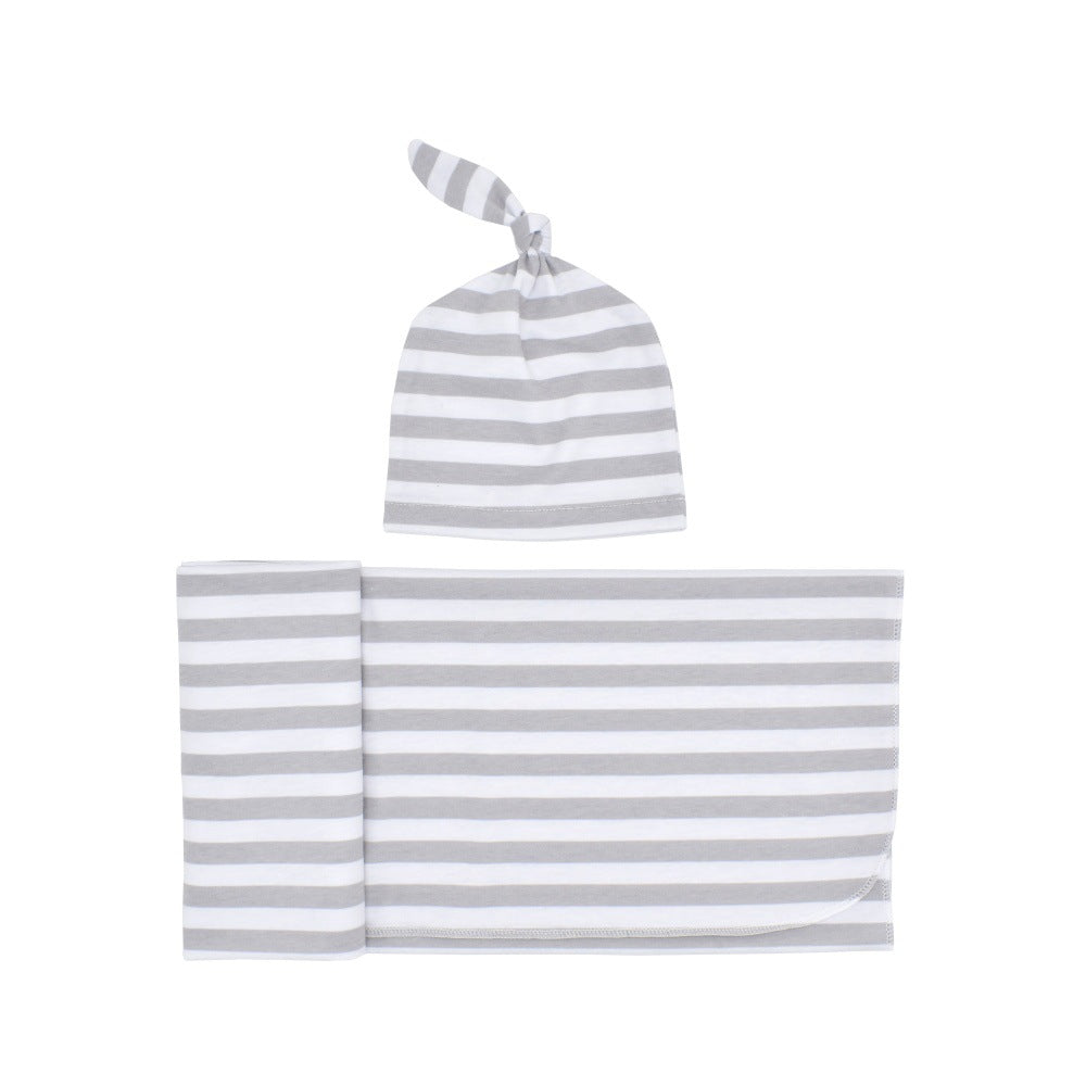 Nouveau-né Rayon Stripe Gro-bag Bonnet 2 pièces
