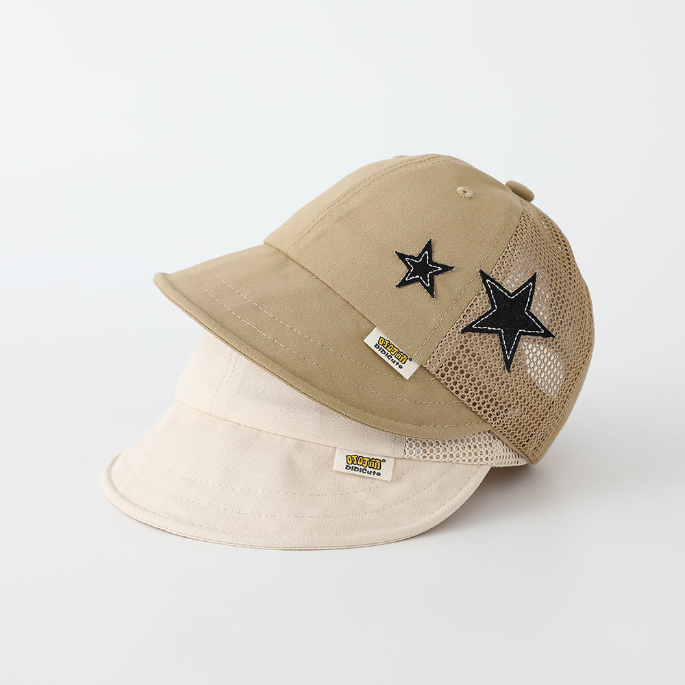 Les garçons et les filles' Pure Color Net tissu Snap Fastener Star Pattern Casquette de baseball est la combinaison