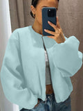 Veste courte zippée avec manches longues