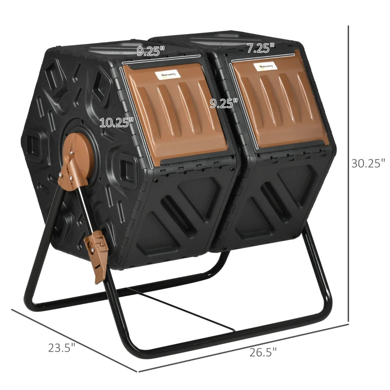 Double chambre Compost Tumbler Bin