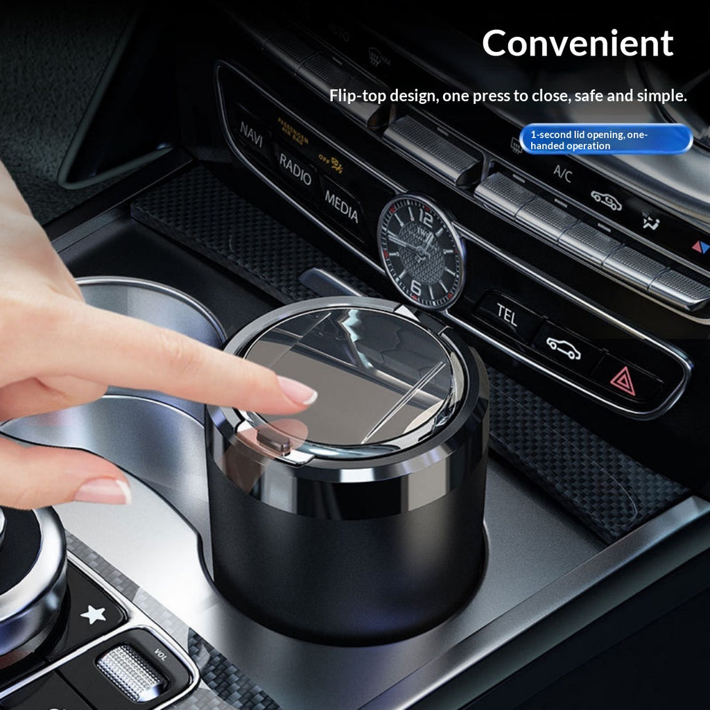 Cendrier de voiture, Linge de céramique, Incendie, Couvercle auto-ouvert, LED, amovible