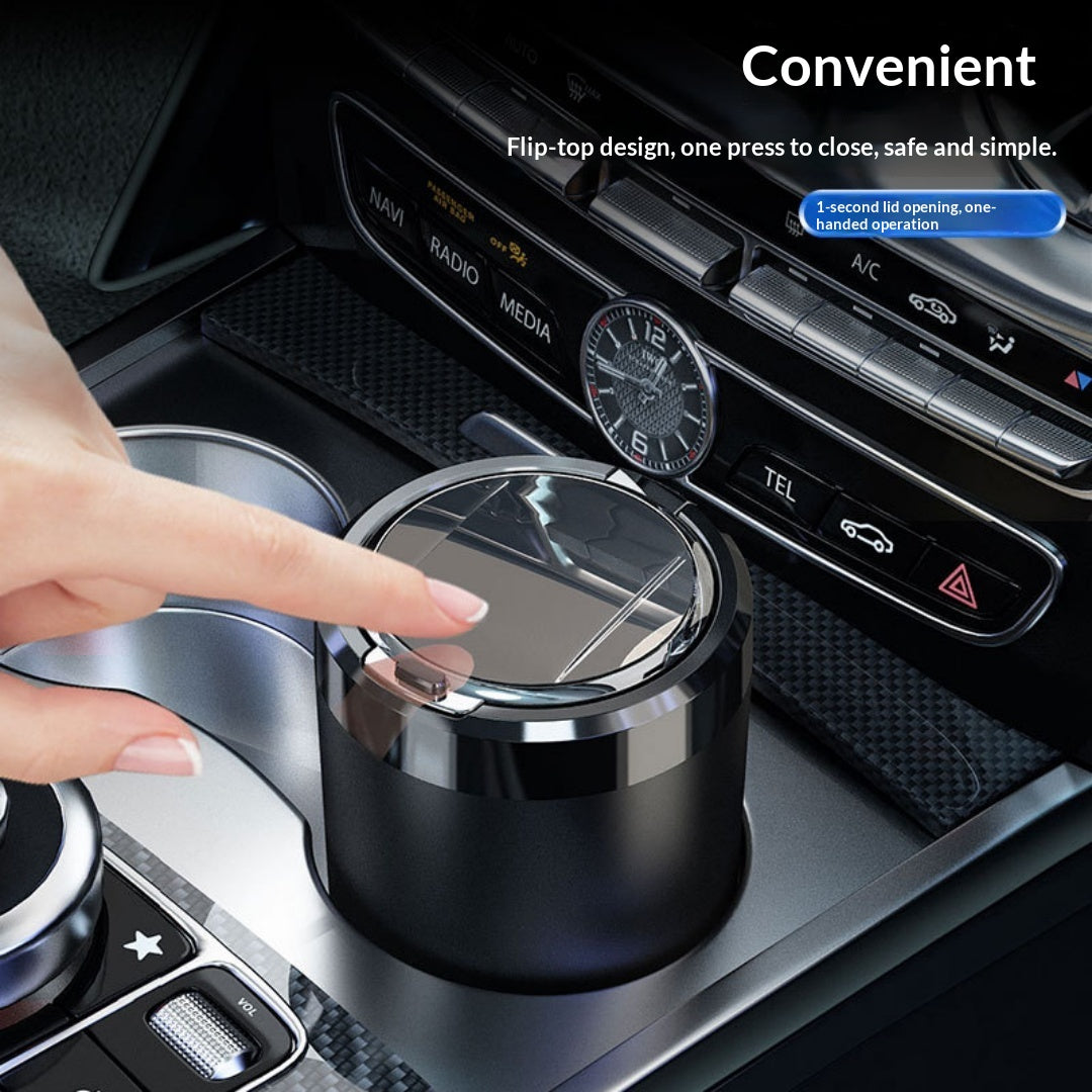 Cendrier de voiture, Linge de céramique, Incendie, Couvercle auto-ouvert, LED, amovible
