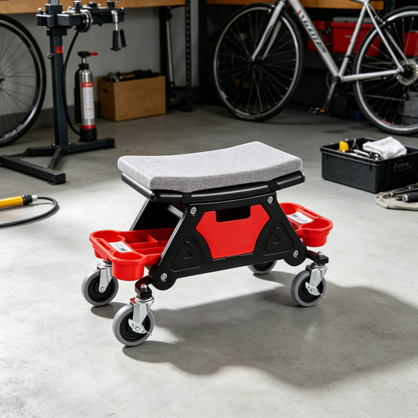 Tabouret mécanique roulant de 300 LBS avec 4pouces Roues