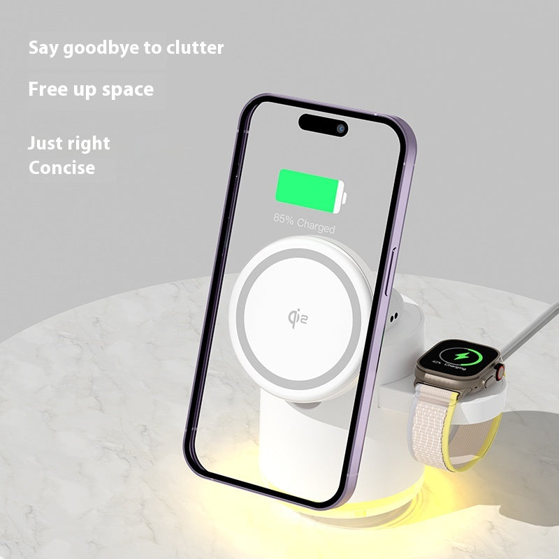 Pliage magnétique Chargeur sans fil trois en un