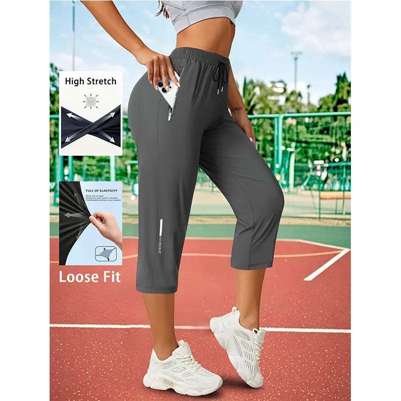 Pantalons de culture en glace à séchage rapide casual sportif pour femmes