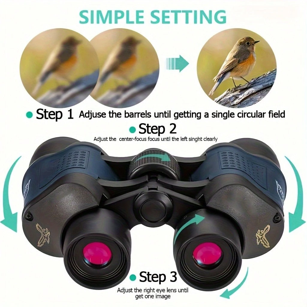 1PC 60x60 Binoculars with Night Vision