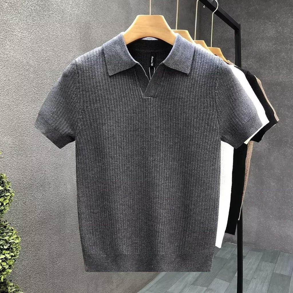 Chemise de base tricotée à manches courtes Slim-Fit élégant