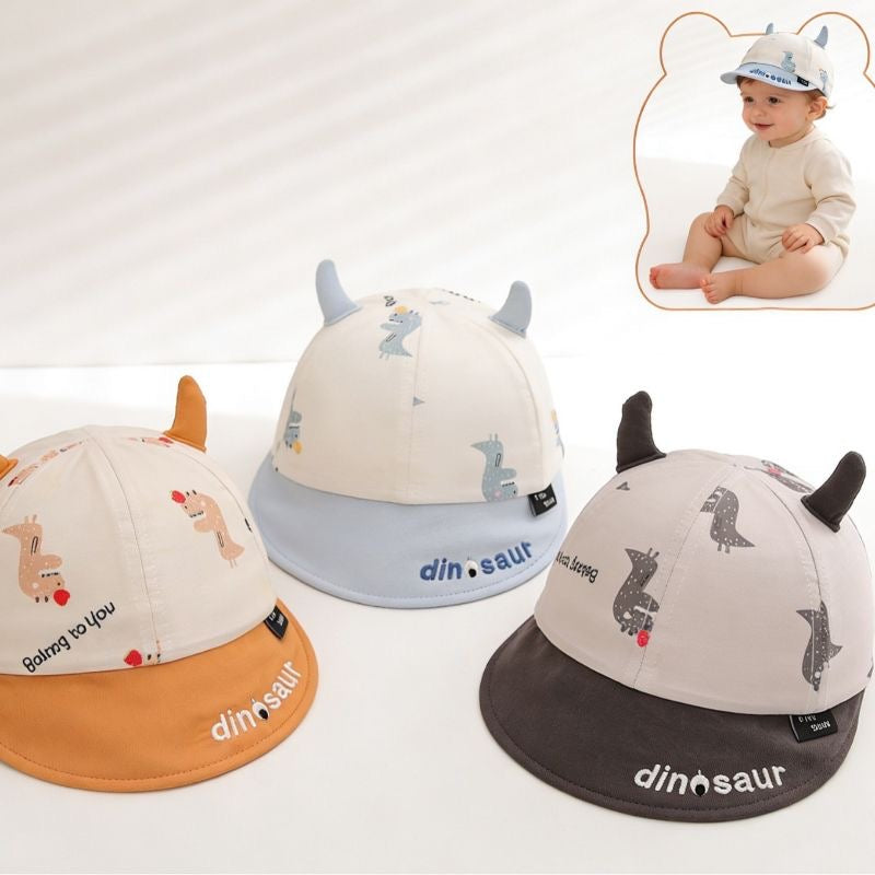Bébé Imprimé en trois dimensions Petit Dinosaure Soft Brimmed Baseball Cap avec Patchwork Emb