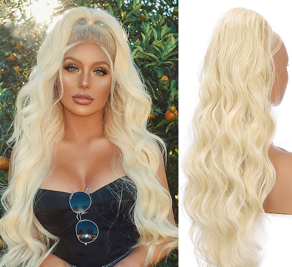 Wig Big Wave Drawstring Ponytail Matte haute température Silk Fiber Wig chimique