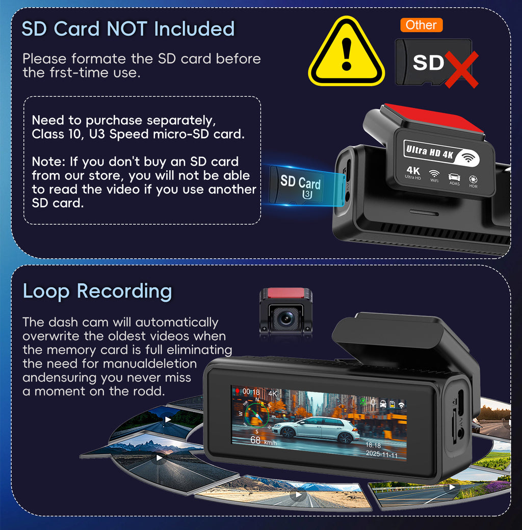 Dual-camera HD Night Vision Dash Cam