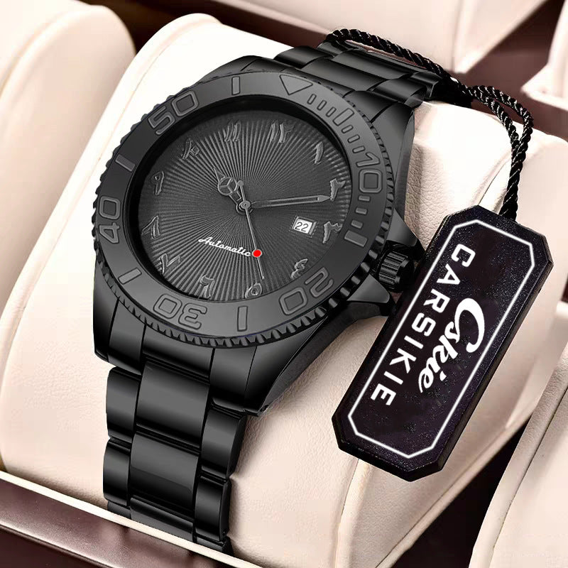 Montre mécanique sport homme lumineux avec affichage de la date et résistance à l'eau
