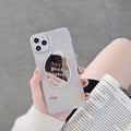 Cas de téléphone miroir transparent graffiti