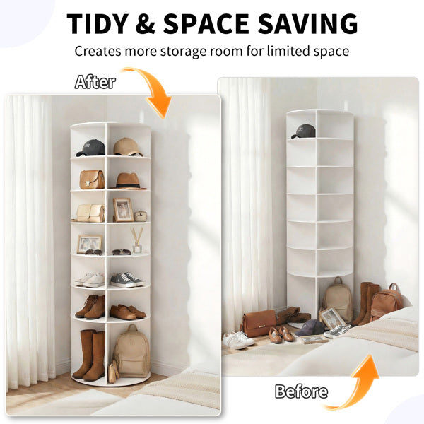 Rack de chaussures en bois composite, 60x60x184cm, blanc