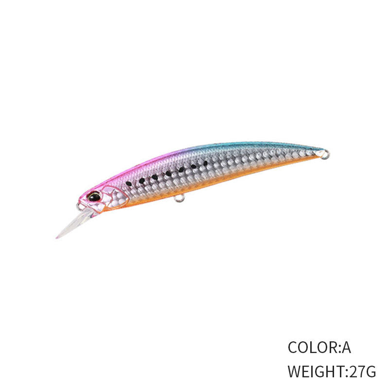 Mino submergé 27g110mm Long lancer Courroie de la bouche de pêche en mer Fausse queue