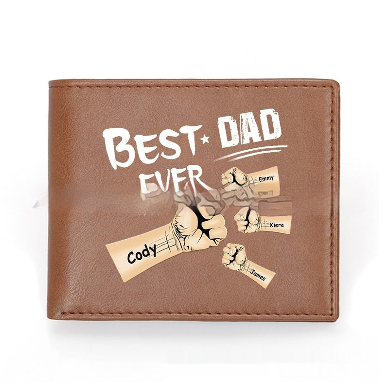 Porte-monnaie en cuir personnalisé de la Fête des Pères