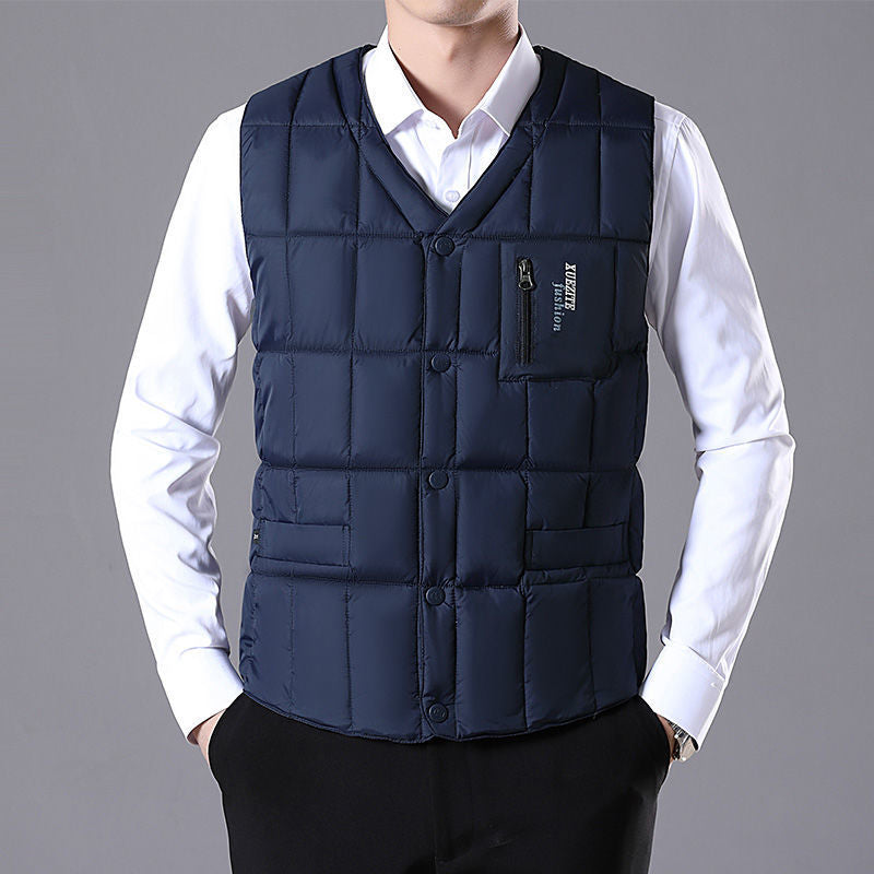 Vest Wistcoat Thermal Liner Dad-style Plus-size Vest